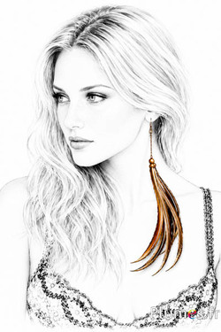 Eend Mandarin met koperen glitters - 15-20 cm - azteeks goud
